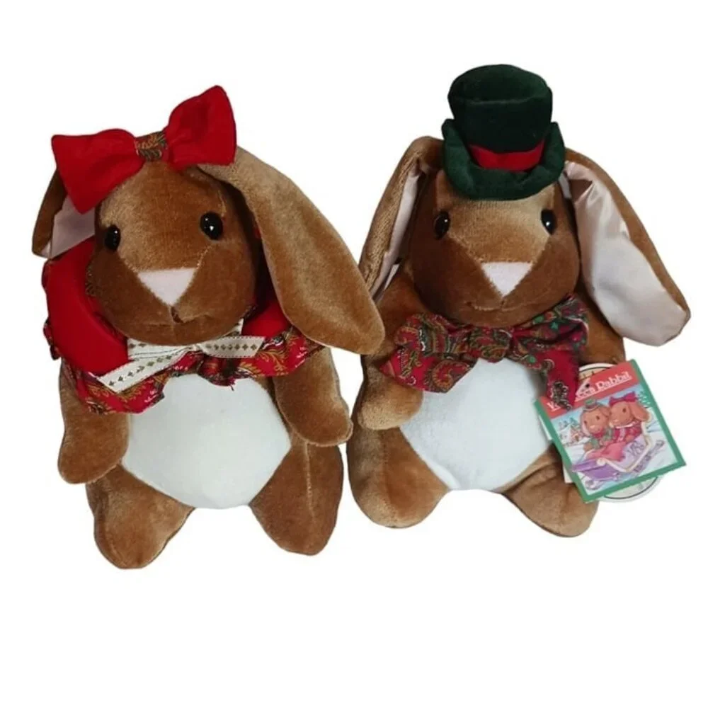 Toys r us small rabbits ears vtg velvetten boys and girl 9in